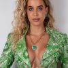 Conjunto de Semijoias Banho Ouro 18k com Pingente Coração Esmeralda Fusion