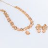 Conjunto Semijoias banhada ouro 18k com Morganita e Zircônias Rosé