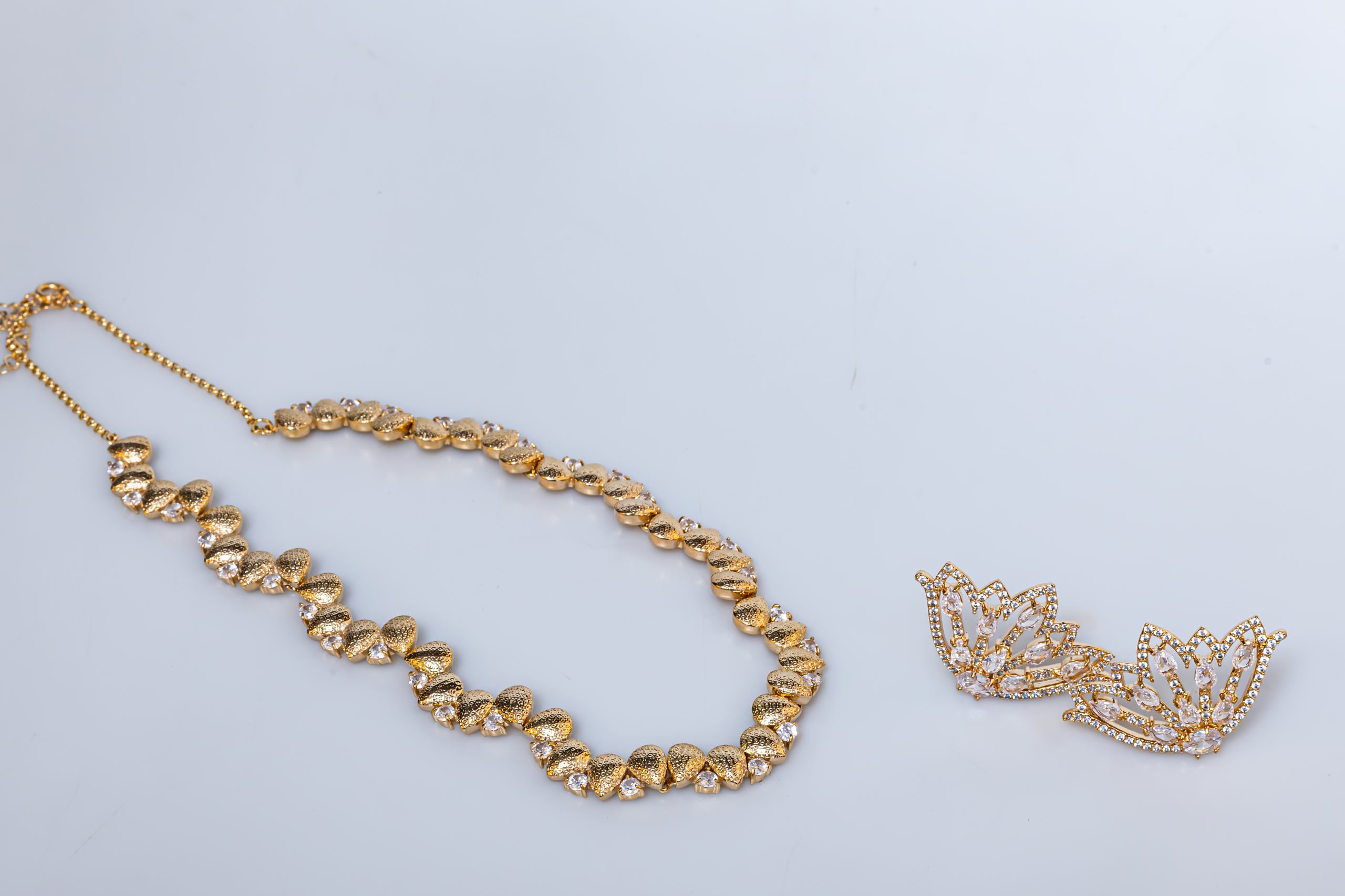 Conjunto de Semijoia Banhado a Ouro 18K com Zircônias cor cristal